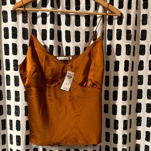 Reformation Rust Satin Cami Top